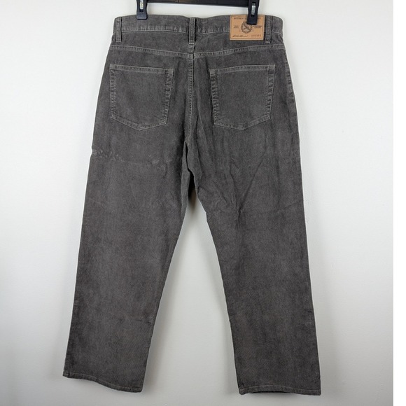 Eddie Bauer Mens Corduroy Pants Grey Straight Leg 100% Cotton 35x30 D3753725 - Picture 4 of 14